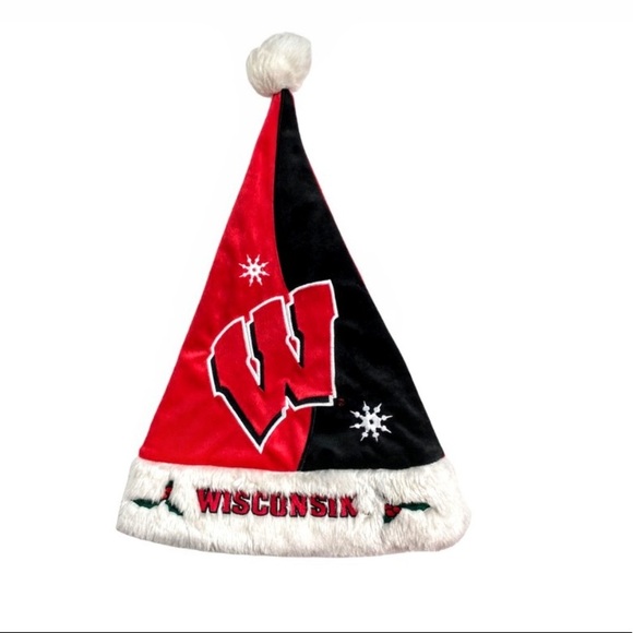 FOCO Wisconsin Badgers Logo Santa Hat - Picture 5 of 11